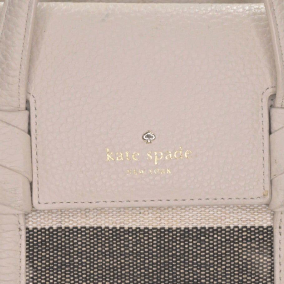 Lynn's Closet Boutique Kate Spade Daniels Drive Abigail bag featuring neutral pebbled leather and woven stripe detail