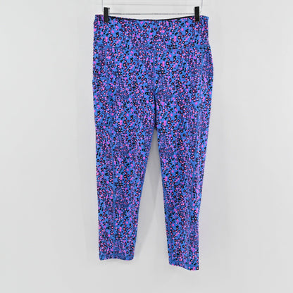 Lynn's Closet Boutique Lilly Pulitzer high rise midi leggings in blue, pink, and black Growl & Prowl animal print.