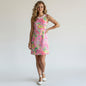 Lynn's Closet Boutique Lilly Pulitzer Mila shift dress in pink All Nighter Flamingo print with white lace trim