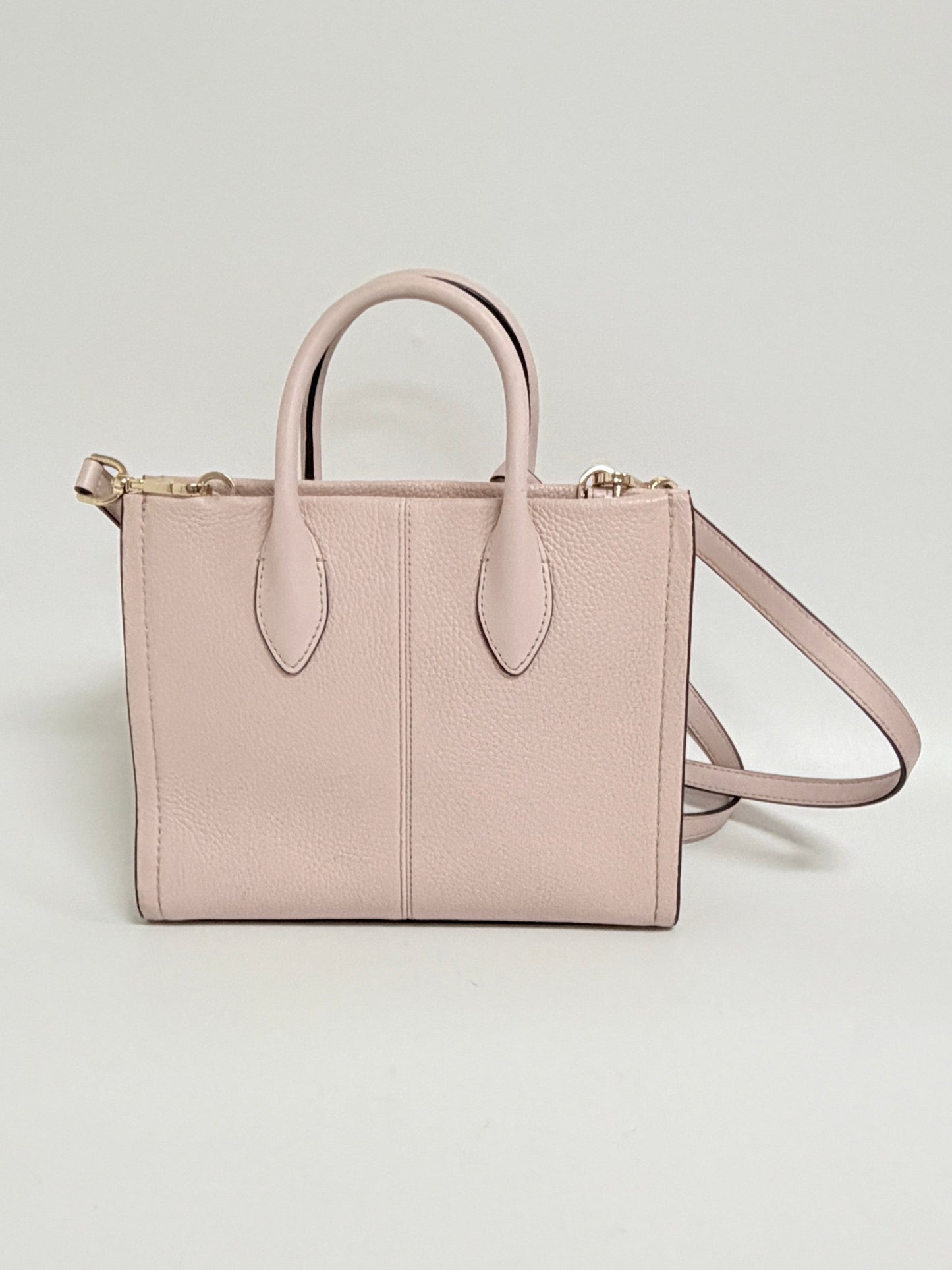 Lynn's Closet Boutique Michael Kors Mirella small blush pink pebbled leather tote bag with gold-tone hardware