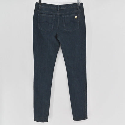 Lynn's Closet Boutique Michael Kors dark wash denim jeans with back pocket logo hardware, size 2.