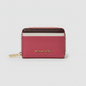 Lynn's Closet Boutique Michael Kors Jet Set Travel red pebbled leather zip-around card case with gold-tone hardware.