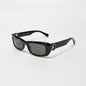 Lynn's Closet Boutique Moncler Minuit black acetate sunglasses with dark grey lenses and signature logo temple detail