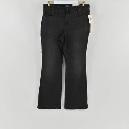 Lynn's Closet Boutique NYDJ Ava flare jeans in charcoal denim with a five-pocket design and zip-fly closure.