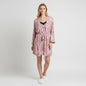 Lynn's Closet Boutique pink floral print 2-piece nightgown and robe set, size M. Lightweight fabric with tie waist.