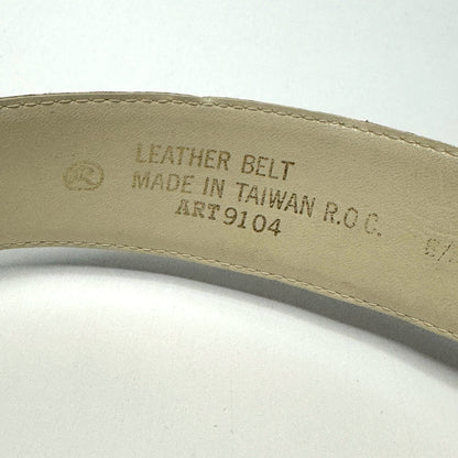 Lynn's Closet Boutique vintage ostrich-embossed leather belt interior label showing origin and material details