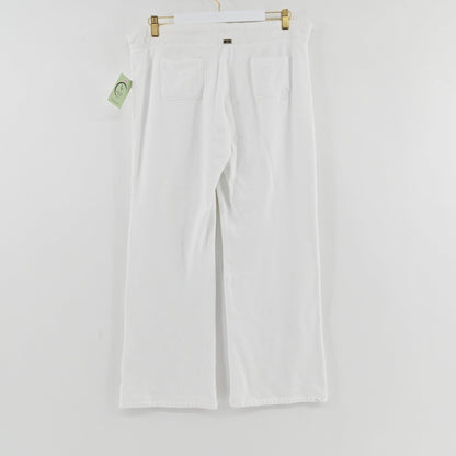 Lynn's Closet Boutique white textured wide-leg pants by Lilly Pulitzer featuring back pockets and an elastic waistband.