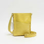 Lynn's Closet Boutique Hammitt Sunstruck yellow crossbody bag in embossed croc leather with a front slip pocket.