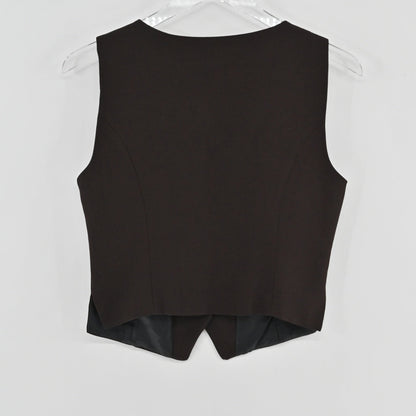 Lynn's Closet Boutique Zara brown sleeveless vest with a tailored silhouette and fully lined interior