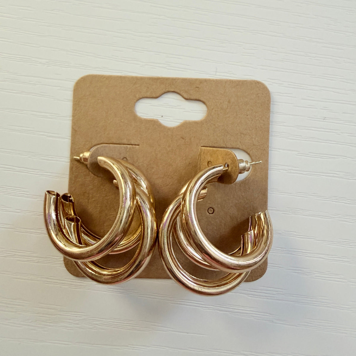 Gold chunky hoop earrings