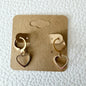 Gold open heart drop huggie earrings