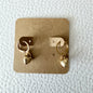 Gold puffy heart drop huggie earrings