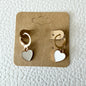 Gold white enamel heart drop huggie earrings