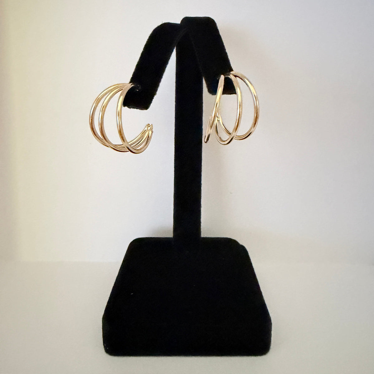 Gold Thin Wire Hoop Alloy Earrings Steel Posts